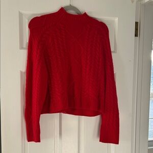 J. Crew Cardinal Red Cable-knit Rollneck™ sweater in Supersoft yarn
